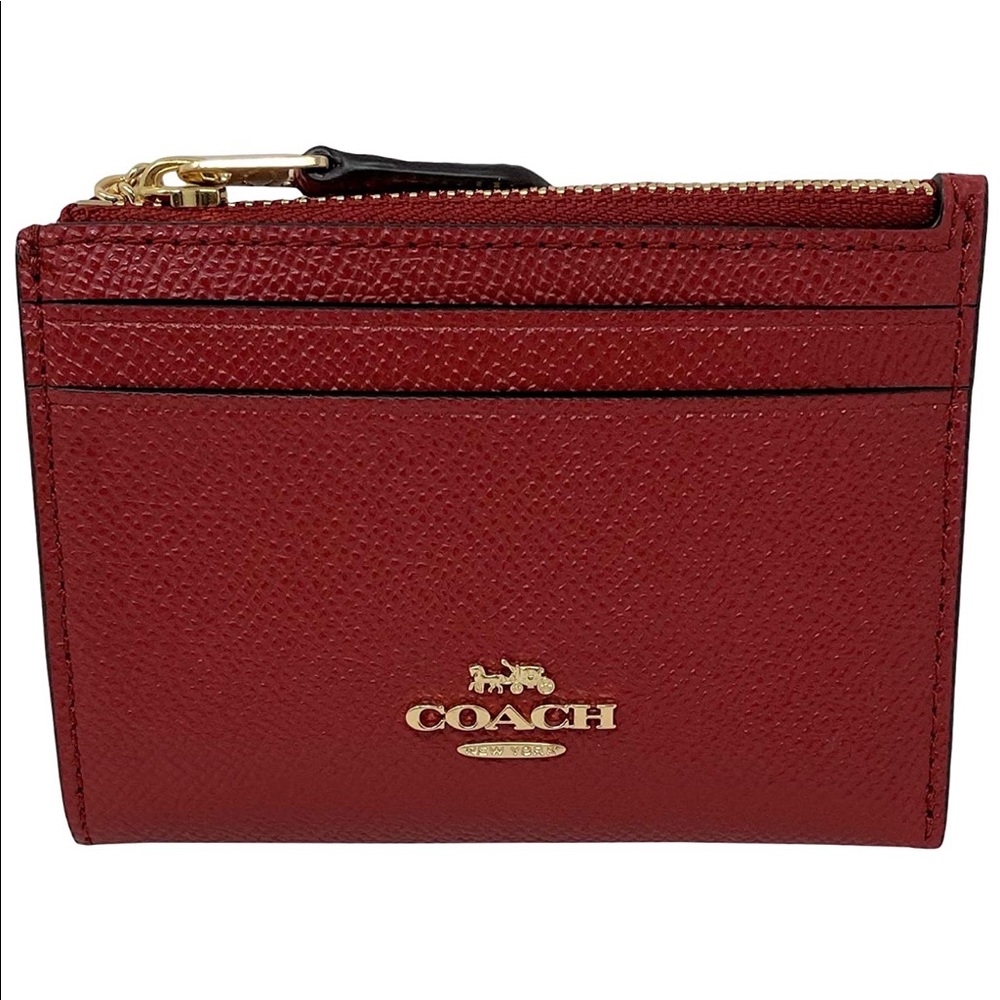 NWT! Coach mini skinny ID keyring cardcase zip top